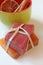 Beauty handmade colorful natural soap with ribbon.