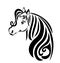 Beauty head hair horse logo