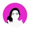 Beauty icon or sign with female face for hairdressing, barber or beauty salon