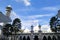 Beauty of Jamek Sultan Abdul Samad mosque with bright blue sky