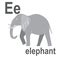 The beauty of the jungle is a huge elephant, a wonderful representative of African animals, ABC children`s banner. Postcards, a