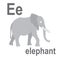 The beauty of the jungle is a huge elephant, a wonderful representative of African animals, ABC children`s banner. Postcards, a