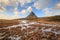 Beauty of Kirkjufell mountain with water falls