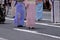 Beauty legs and chic Kimono dress, Japan.