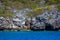 Beauty limestone rock in the ocean