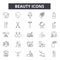 Beauty line icons for web and mobile design. Editable stroke signs. Beauty  outline concept illustrations