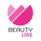 Beauty Line pink flower logo concept design