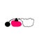 Beauty logo .Perfume hot pink retro bottle silhouette.