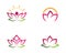 Beauty lotus flowers design logo Template icon