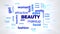 beauty makeup beautiful attractive pretty, fashion typography word cloud animation.