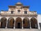 Beauty medieval facade Madonna del Sasso church with columns in Locarno city on Lake Maggiore in Switzerland