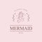 Beauty Mermaid logotype design.Girl,sea and palm.