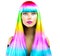 Beauty model girl with colorful dyed hair