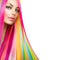 Beauty Model Girl with Colorful Hair and Makeup