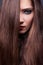 Beauty Model Sensual Brunette - Smooth Brown Hair