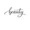 Beauty. Modern calligraphy inscription. Vector hand lettering greeting card.