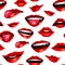 Beauty modern realistic seamless pattern with lips isolated on white