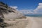 The beauty of Panorama Beach with sand and stones on Bangka Belitung Island, Indonesia.