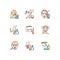 Beauty parlor RGB color icons set