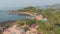 Beauty Pathem beach aerial view landscape, Goa state in India.