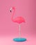 Beauty pink flamingo. Figurine. 3D illustration. Vector