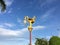 Beauty pole lamp with blue sky background.