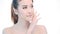 Beauty Portrait Of Woman Beautiful Face In Skincare Concept.