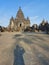 the beauty of prambanan temple and my shadow on the ground