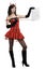 Beauty red devil girl with a contract and arrow