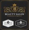 Beauty Salon Heraldic Crest Logo Template