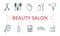 Beauty Salon icon set. Contains editable icons theme such as cream, hair combs, hair dryer and more.
