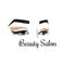 Beauty salon logotype. Illustration with womens eyes and brows