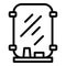 Beauty salon mirror icon, outline style