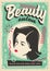 Beauty salon retro poster design