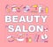 Beauty salon word concepts banner. Beauty service. Hairdressing and cosmetology. Spa therapy. Presentation, website