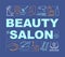 Beauty salon word concepts banner. Beauty service. Hairdressing and cosmetology. Spa therapy. Presentation, website