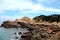 The beauty scenery of Rocky shore on Meizhou Island