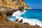 Beauty scenic landscape big rocks tropical island and ocean waves