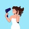 Beauty secrets. How to make your hair look better  use gel and hair cream  hair dryer. How to style curly hair