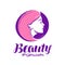 Beauty shop or salon logo. Makeup, cosmetic, spa icon.