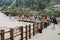 The beauty of Sikidang Crater and the dock line at Kawah Sikidang, Dieng