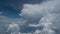 Beauty sky and big clouds in nature look from the plane window