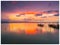 The beauty of the sky and the reflection of the sky on the water surface at Songkhla Lake after the sunset