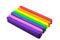 Beauty square rainbow wooden multi color love LGBT. wood sticks decoration paint. symbol gay and lesbian. Isolated on white backgr