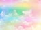 beauty sweet pastel green pink colorful with fluffy clouds on sky. multi color rainbow image. abstract fantasy growing lights