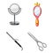 Beauty tool icon set, cartoon style