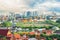 The beauty top view of the Emerald Buddha Temple in Bangkok Thai