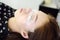 Beauty treatment. Eyelash lamination procedures. Modern eyelash care treatment procedures - staining, curling, laminating and