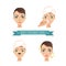 Beauty treatment illustration, acne treatment, face cleaning, mask