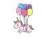 Beauty unicorn with balloons decoration design